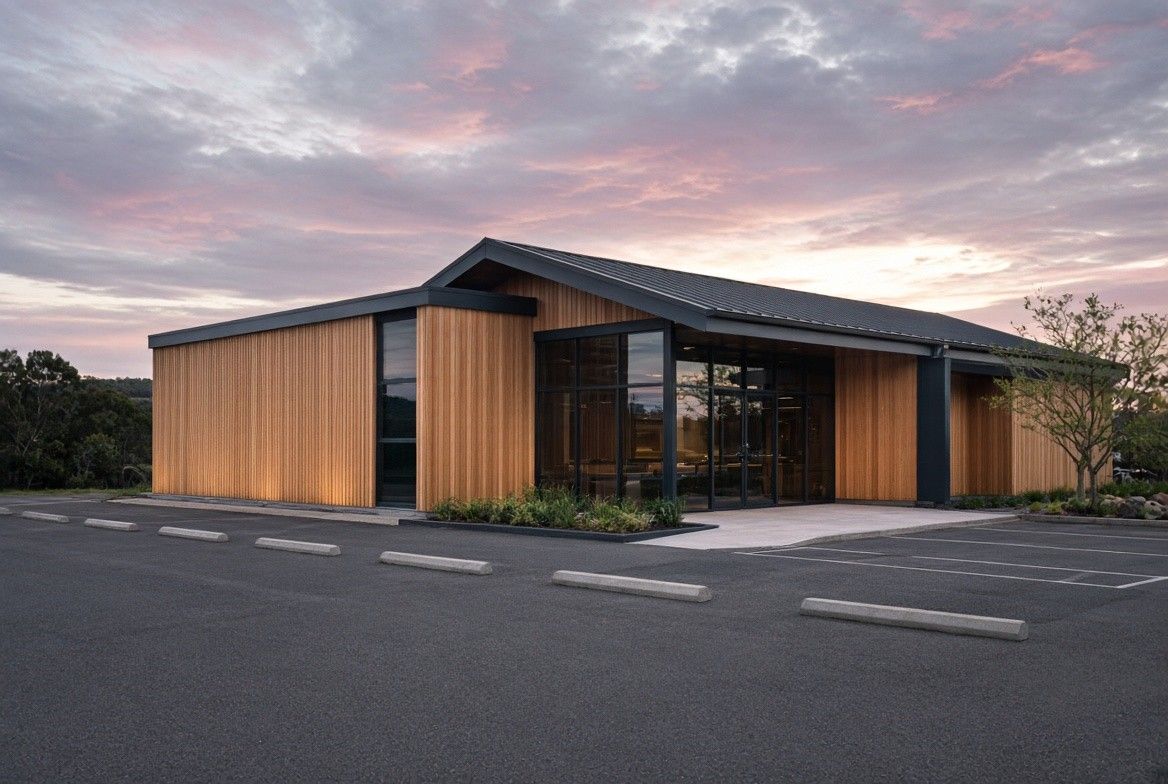Modern commercial building exterior