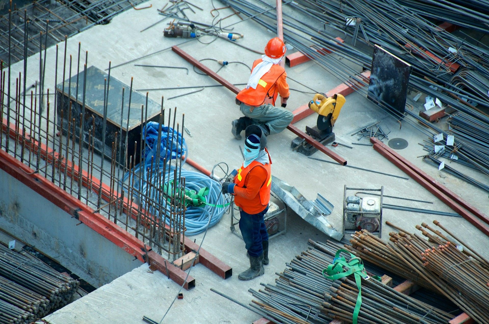 Construction professionals on site